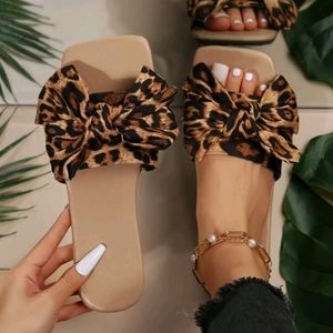 Leopard Print Bow Sandals